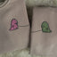 2-Pack: Dino Talking on Phone Beige Embroidery Sweatshirts