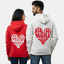 2 Pack : Manifest More Love Red and White Couple Hoodies