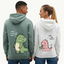 2 Pack : Back Cranky and Cute Dino Couple Hoodies