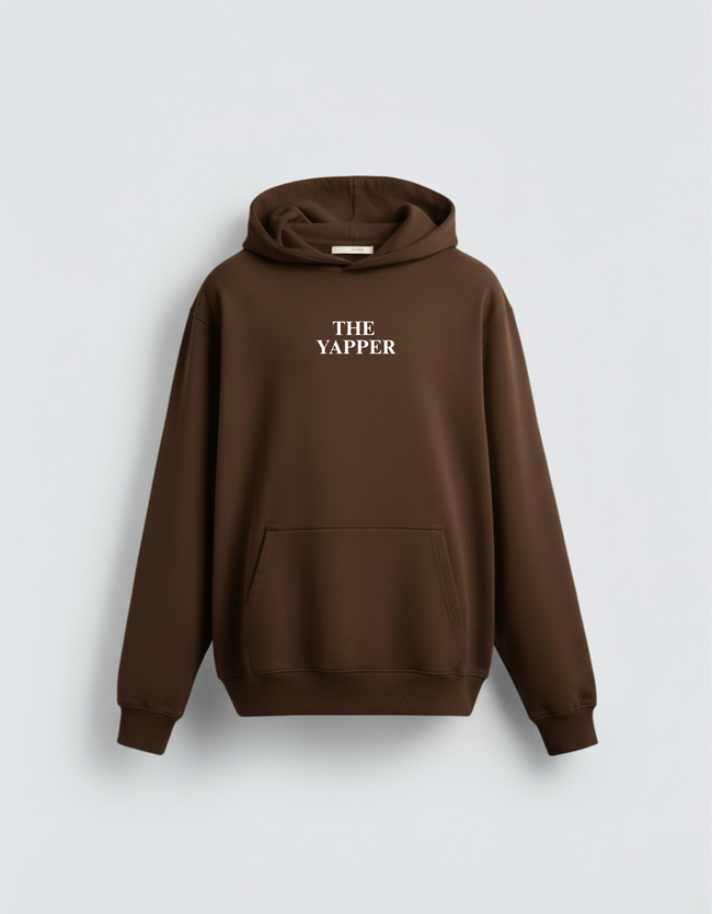 2 Pack : Brown and White Yapper and Listener Couple Hoodies Main Image
