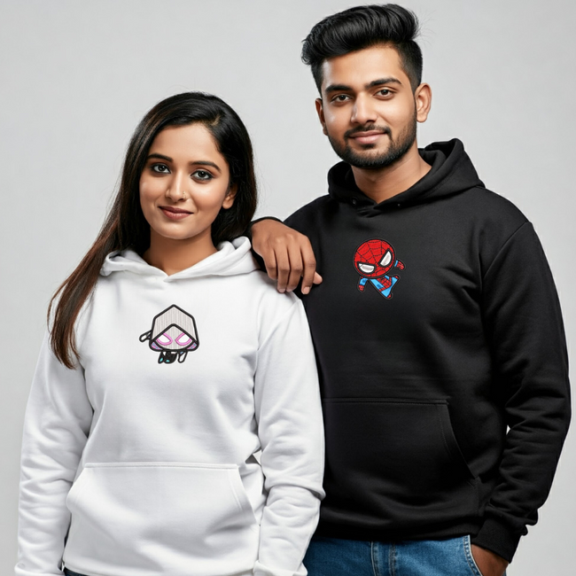 2 Pack: Gwen and Miles Flying Couple Hoodies Hover Image