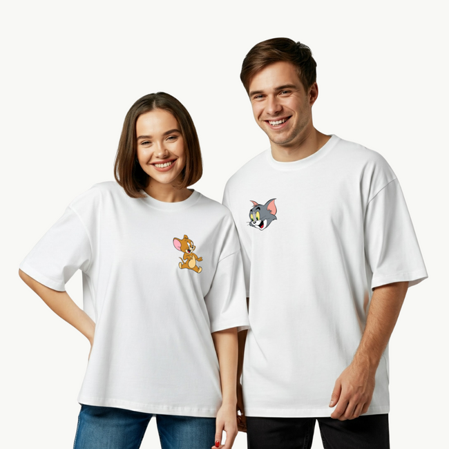 2 Pack : Tom And Jerry Plain Couple T-Shirt Hover Image