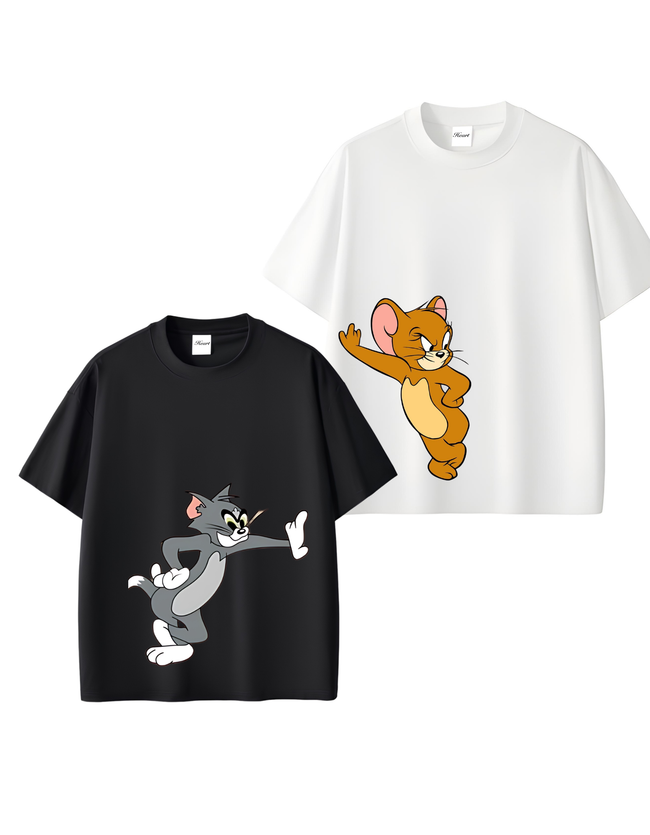 2 Pack : Tom and Jerry in Attitude Couple T-Shirt Hover Image