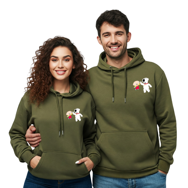 2 Pack : Stewie Griffin Olive Green Couple Hoodies Hover Image
