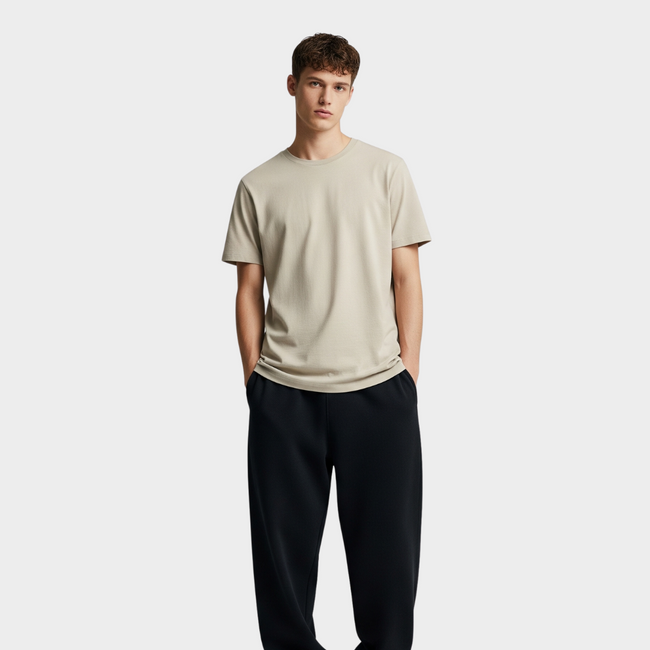 BASIC RELAXED FIT T-SHIRT BEIGE Hover Image