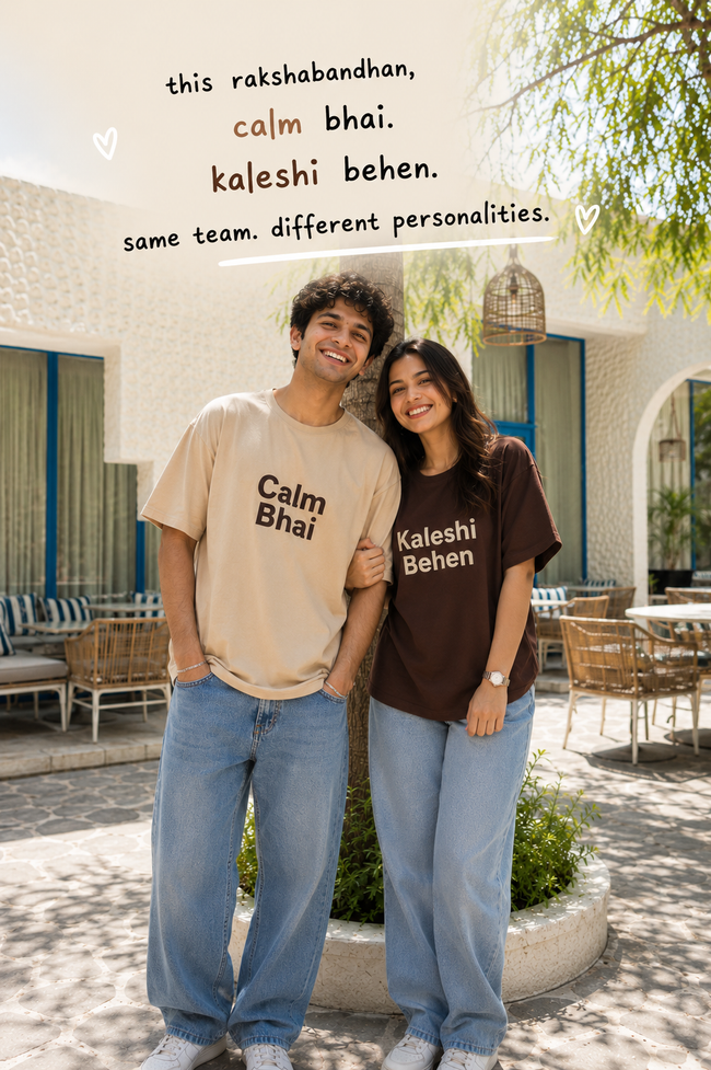 Calm Bhai & Kaleshi Behen Matching Sibling T-Shirts Hover Image