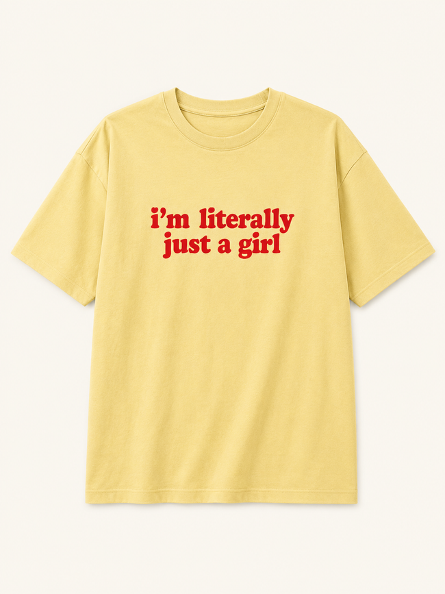 Just A Girl Oversized T-Shirt Hover Image