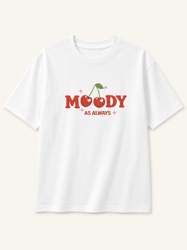 Moody Cherry Oversized T-Shirt Hover Image