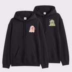 2 Pack : Blushing Dino Black Couple Hoodies