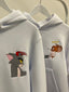 2-Pack: Devil Tom and Angel Jerry White Embroidery Couple Hoodies