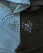 2-Pack: Spider-Web Heart with Custom Sleeves Embroidery Couple Hoodies