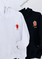 2 Pack : Coke & Popcorn Black White Couple Hoodie