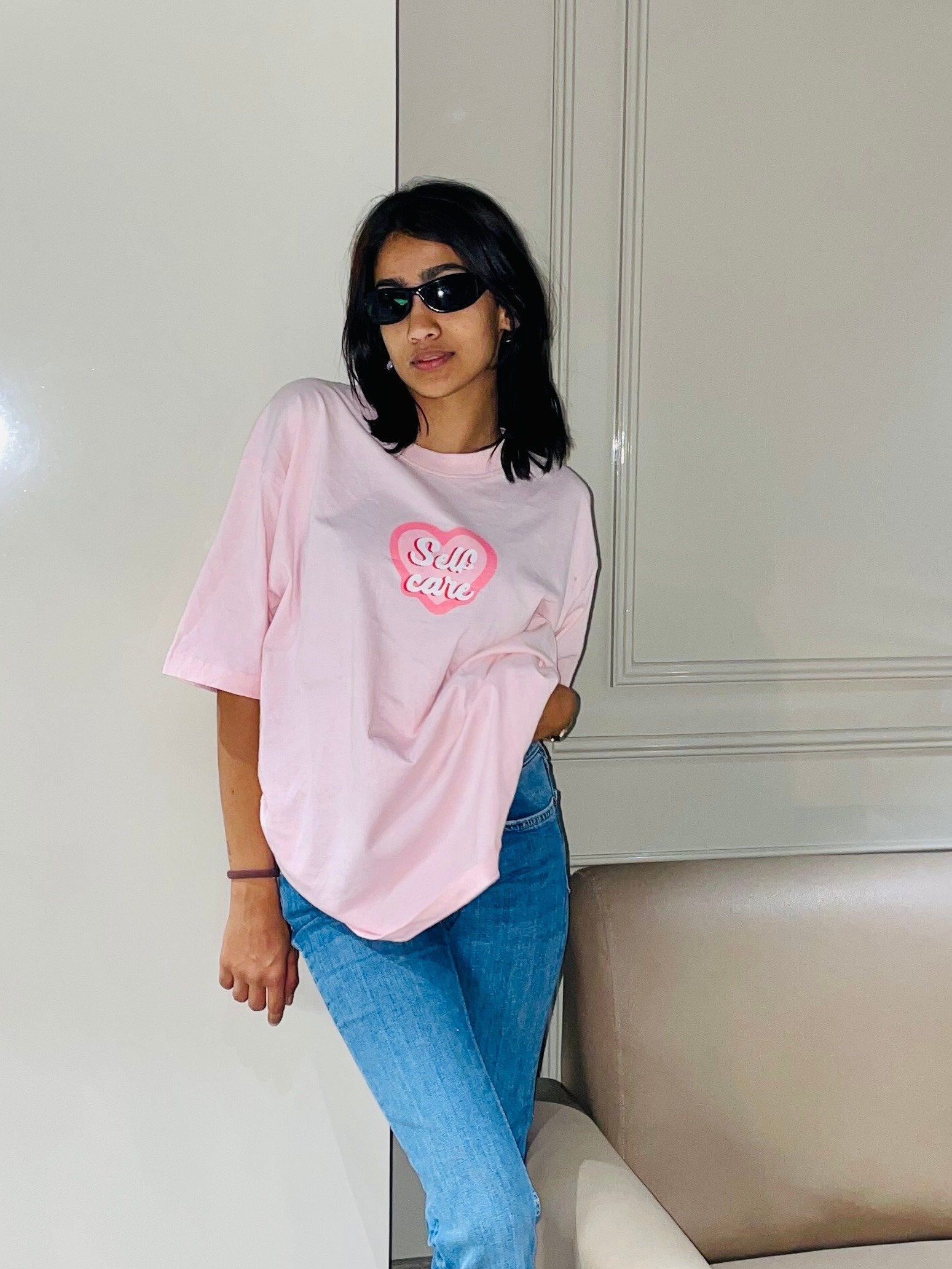 Self Love Printed Pink T-Shirt