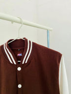 Plain Brown Unisex Varsity Jacket