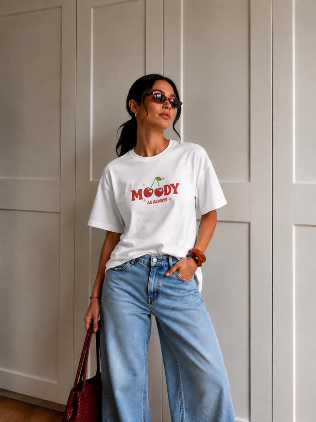 Moody Cherry Oversized T-Shirt Main Image