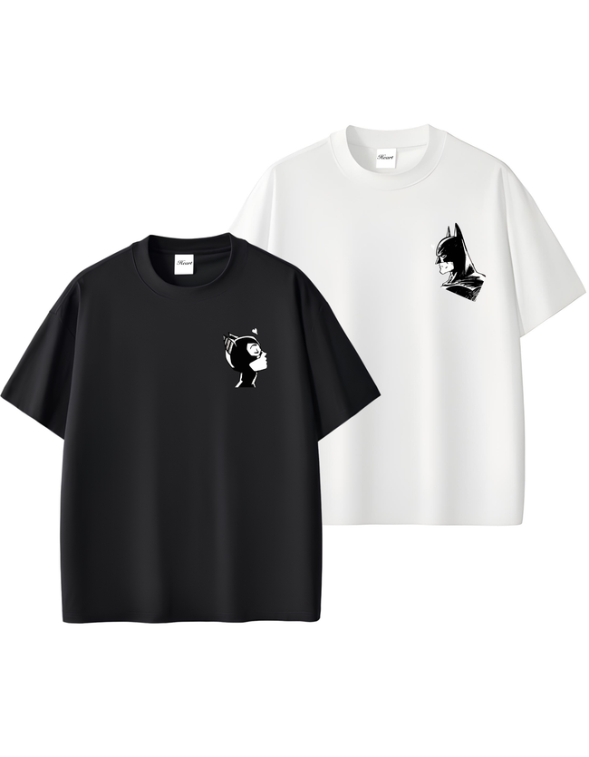 2 Pack : Catwomen & Batman Couple T-Shirt Main Image