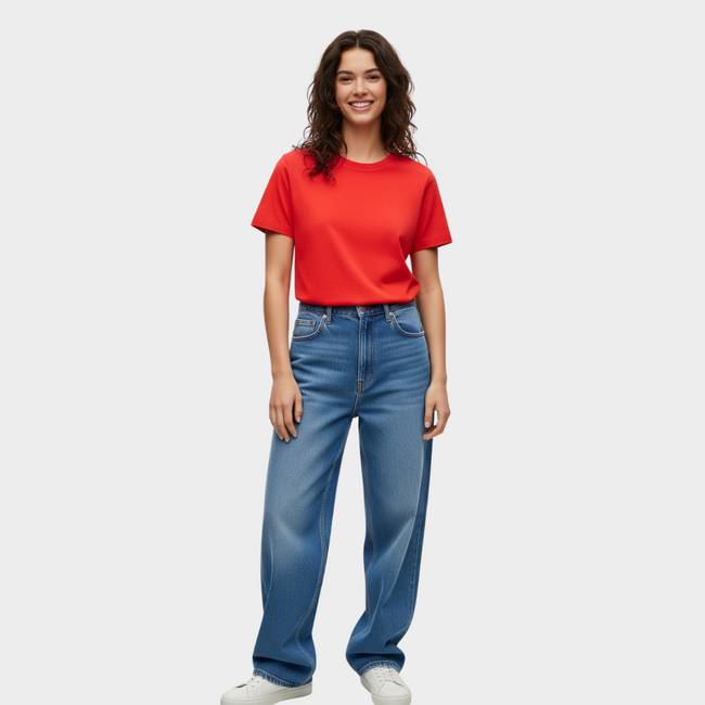 BASIC RELAXED FIT T-SHIRT RED Hover Image
