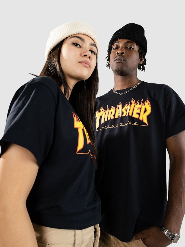 Thrasher Printed Black T-Shirt Main Image