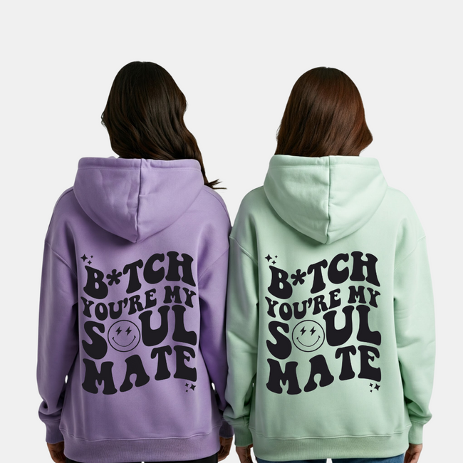 2 Pack : Soulmate Best Friend Couple Hoodies Hover Image