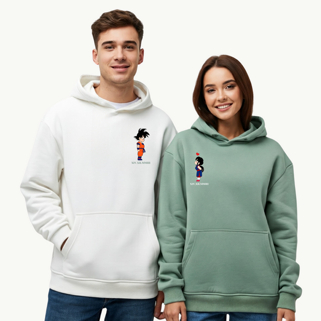 2 Pack: Goku and Chichi Couple Hoodies Hover Image