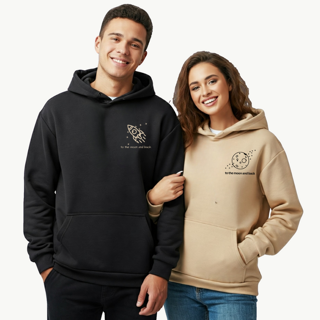 2 Pack : To The Moon & Back Couple Hoodie Hover Image
