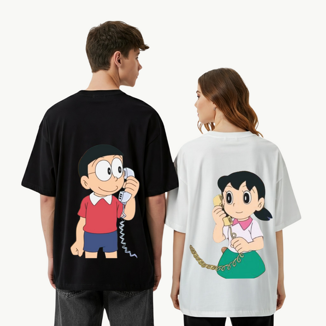 2 Pack : Nobita & Shizuka Talking Couple T-Shirt Hover Image