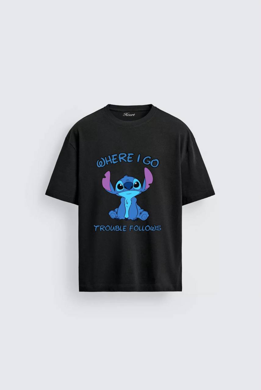 2 Pack : Where I Go Trouble Follows Couple T-Shirts