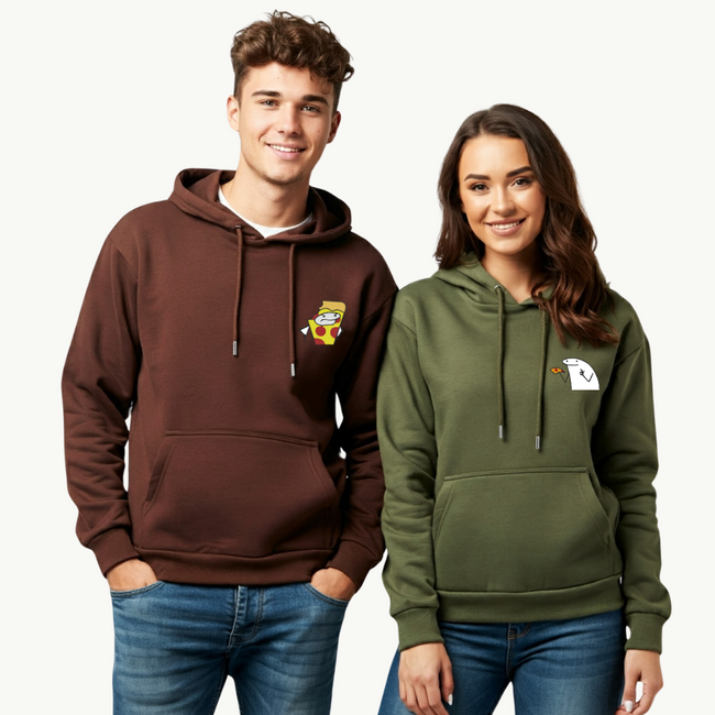 2 Pack : Angry Pizza Couple Hoodies Hover Image
