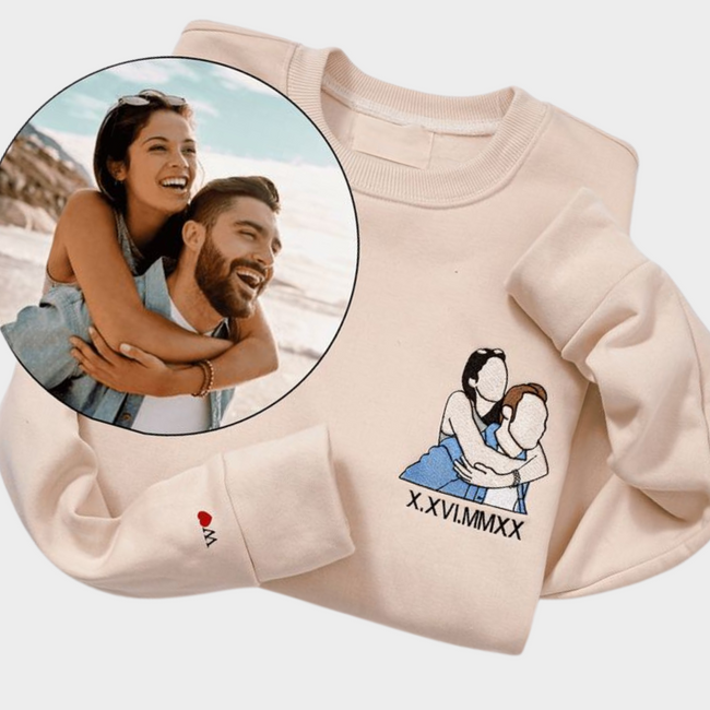 Sweatshirt Photo Customised(Single/Couple) - Embroidery and Printed Hover Image